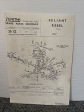 RELIANT REBEL 1967 700CC STROMBERG CARBURETTOR SERVICE BULLETIN