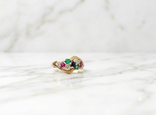 9ct yellow gold emerald - yellow, &