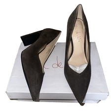 Court Shoes Dark Brown BEN De Lisi Women's Size UK 8 EU 41 Bar Tac Suede Leather