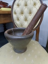 Vintage Pestle And Mortar Stoneware 