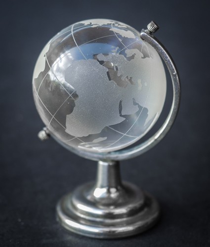 Etched crystal glass - etched, world