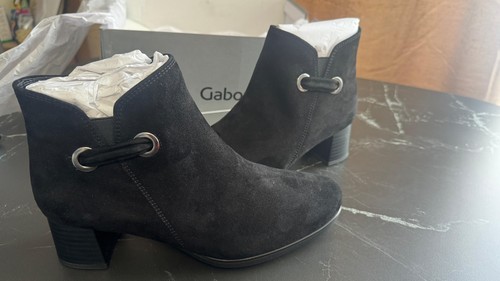 Gabor black suede ankle - black,