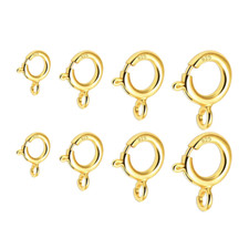 Solid 9ct Gold Filled Bolt Ring Open Jewellery Clasp Spring Ring 5mm 6mm 7mm 8mm