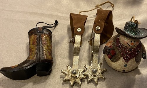 Western cowboy boots spurs - western,