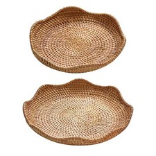 Rattan Round Serving Tray