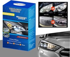 Headlight Restoration Kit Universal Fit Clears Yellowed Lenses DIY Sealant