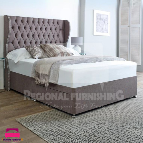 Chesterfield divan winged back - divan,