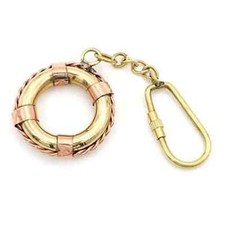 Key Ring Brass Life Saver Keychain Nautical Life Saving Buoy Life Guard Charm
