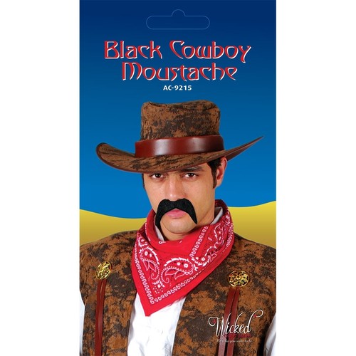 Black cowboy tash fake - black,