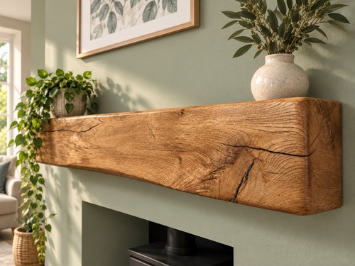 Solid oak mantel beam cottage - oak,