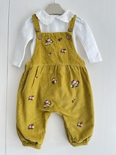 Baby Girls NEXT 0-3 Months Dungaree Outfit Set Flowers Floral Pretty GC