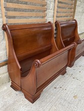 PAIR SINGLE AND SO TO BED MANOIR CHERRY SLEIGH BEDS & SLATS Rp £9600!