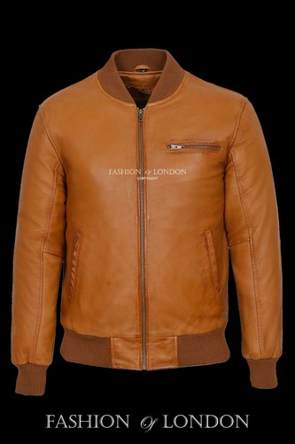 Mens 70s bomber leather jacket - 70s,