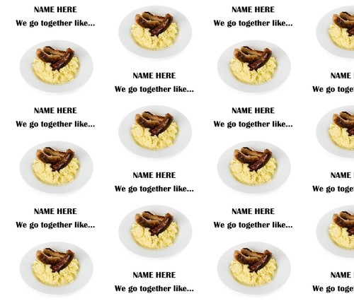 Bangers mash valentine - bangers,