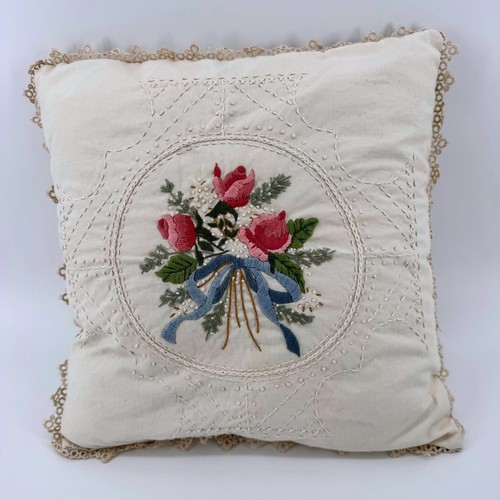 Embroidered rose floral - rose,
