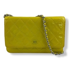 CHANEL Patent Quilted Wallet