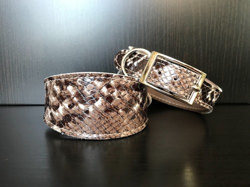 Small leather dog collar lined - collar,