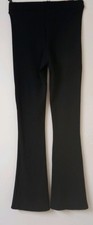Womens Stretch, Ribbed, Black Bootcut Smart Trousers. Size 6/8