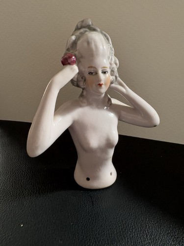 Porcelain half doll - half, pin