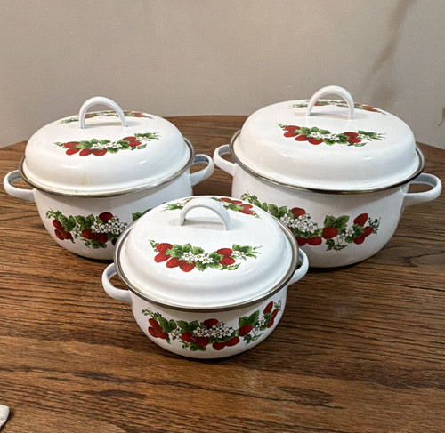 Vintage white enamel - white, enamel-coated