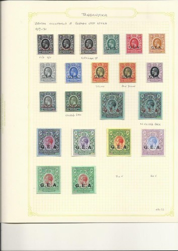Tanganyika 1917 set 10r - tanganyika, 1917-21