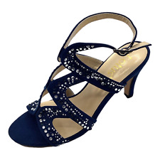 Lotus Womens Navy Faux Suede High Heel Strappy Shoes Sandals Size UK 4 New