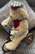 Teddy Bear on Wooden Trike Special Collectors Very Cute Dressed Ted