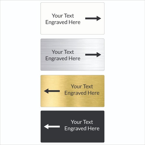 Engraved directional sign with - engraved,