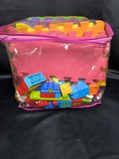 Large Bag Of Duplo Bricks, Pieces & Parts Plus Some Foam Interlocking Mat