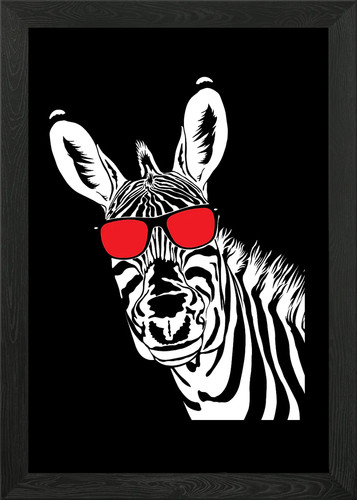 Zebra head framed - framed, wall