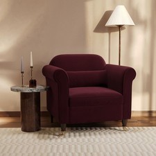 Burgundy Velvet Armchair -