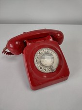 Vintage Red 746F Rotary Dial Telephone Classic Home Phone Retro Collectable
