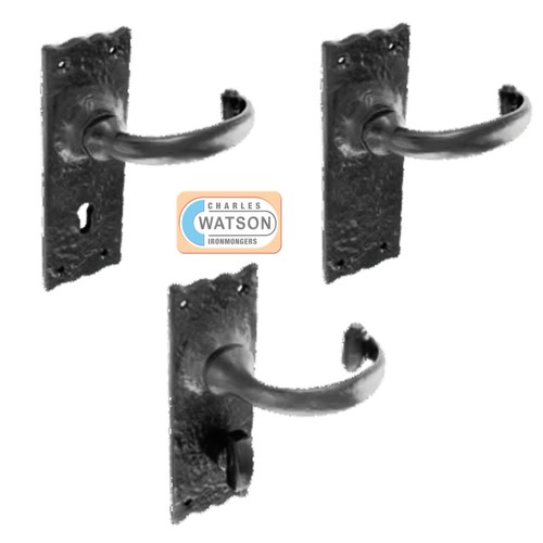Black antique door handles - black,