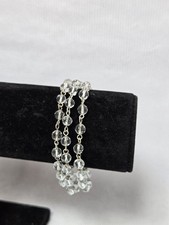 Clear beaded multistranded chain adjustable bracelet