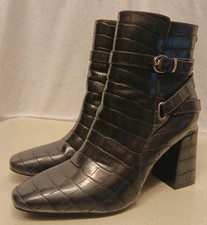 MODA IN PELLE KAMINA BLACK CROC ANKLE BOOTS SIZE 5 EU 38 WORN ONCE RRP £129.00