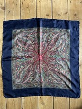Liberty of London Silk Made In England Scarf 68x68cm Paisley 70s Vintage
