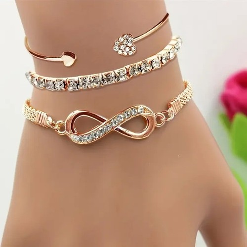 3pcs heart bracelet set - 3pcs,