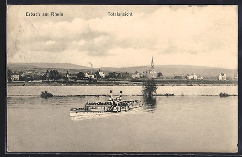 Postcard erbach rheingau - of,