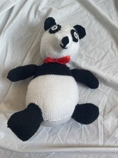 Hand Knitted Soft Toy Panda - Homemade - Cute n Cuddly