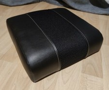 Cubby Box Lid, Land Rover Defender 90 / 110, Real leather/ XS mesh/White stitch