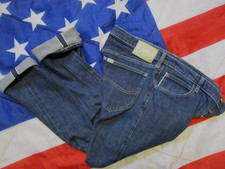 vintage fashion LEE WHITE LINE SELVAGE blue DENIM daren JEANS 34 - 36 /30