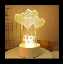 3D LED Heart Light Night Warm