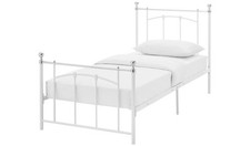 Yani Single Metal Bed Frame - White