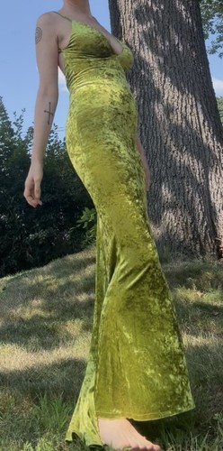 Green crushed velvet - velvet, mermaid