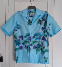 Hilo Hattie's ? Hawaiian shirt unisex adult SIZE M ? kimono fabric MADE in USA