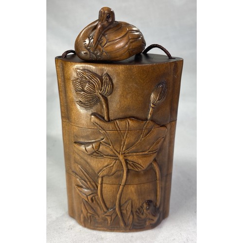 Japanese boxwood inro - inro, frog