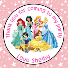 Personalised Disney Princesses Party Bag Stickers Sweet Bag Seals 45mm Princess