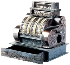 Old Time Cash Register Die Cast Metal Collectible Pencil Sharpener