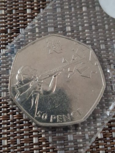 50p olympic shooting 2011 coin - 50p,