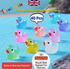 40xpcs Luminous Mini Resin Ducks  Tiny Ducks Miniature Duck Glow in the Dark UK